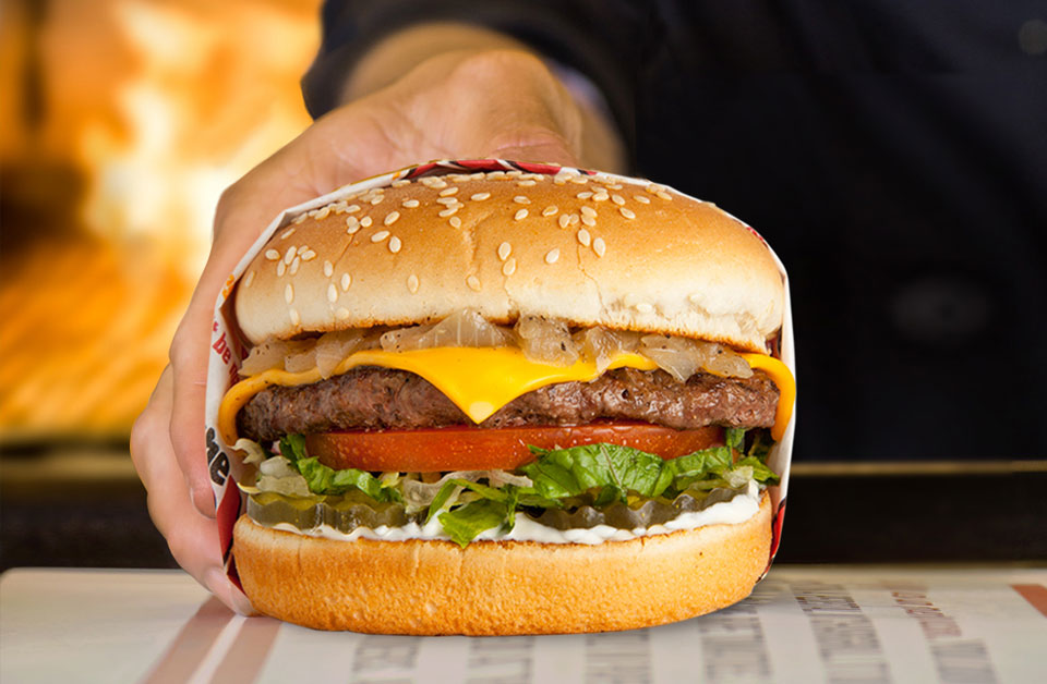 Close up of a Charburger with cheese