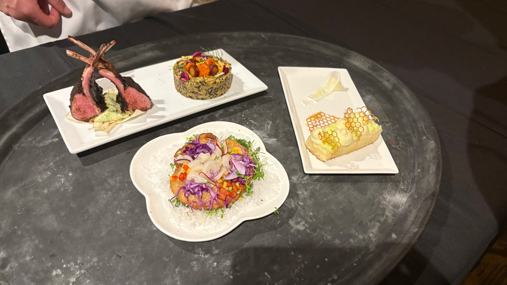 23rd annual ProStart Cup winners - Appetizer: Chilean seabass in a coconut, ginger, and lemongrass broth. Entrée: Lamb strip loin with truffle pomme purée. Dessert: Coconut mousse encased in tempered chocolate, filled with mint-cherry compote.