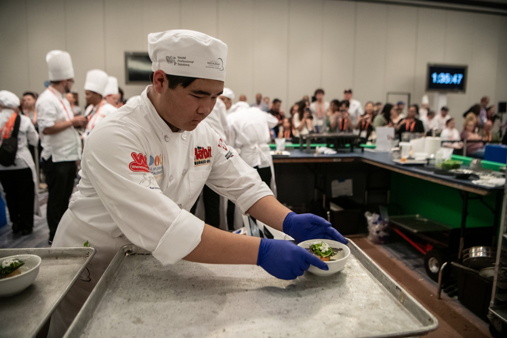 ProStart participant preparing a meal
