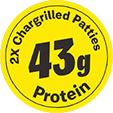 2x Chargrilled Patties 43g Protein