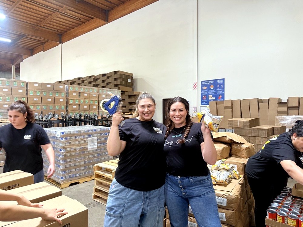 Habit Team with Packing Supplies at the OC Food Bank